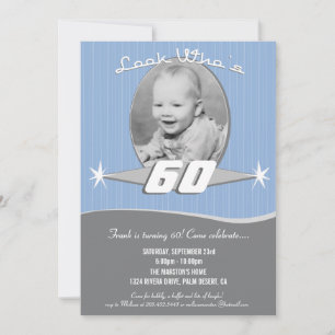 Retro Milestone Birthday Party Photo Invitation