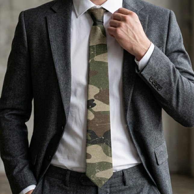 Retro Military Camouflage Pattern Tie (Creator Uploaded)