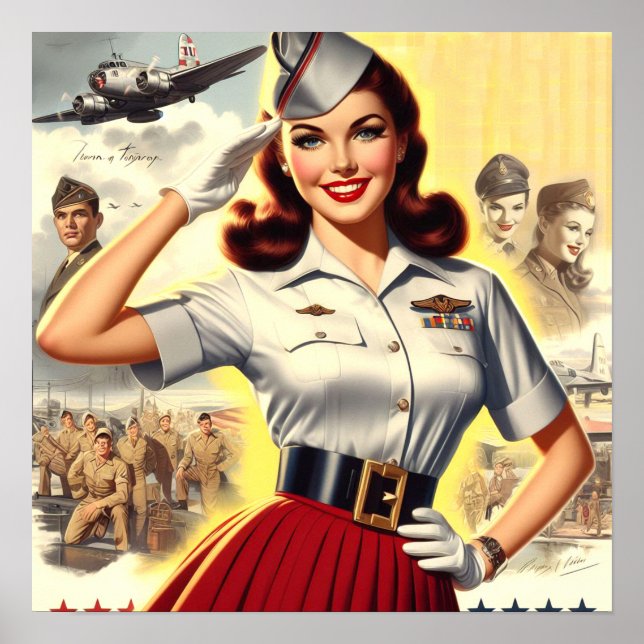 Retro Military Pin-up Poster (Front)