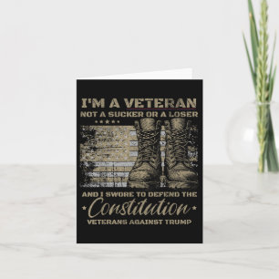 Retro Military Veterans Against Trump Protest Card
