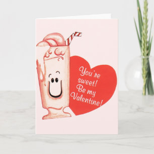 Retro Milkshake Valentine's Day Greeting Card