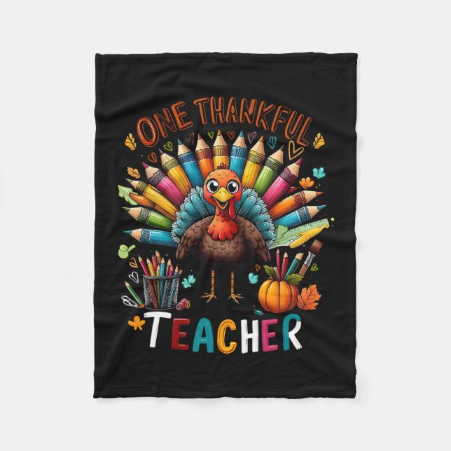 Retro Mimi Pumpkin Fall Leaves Grandma Fall Thanks Fleece Blanket (Front)