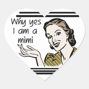 Retro Mimi T-shirts and Gifts Heart Sticker