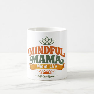 Retro Mindful Mama Mom Life Coffee Mug | Zen Yoga