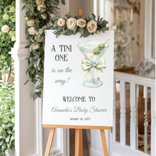 Retro Minimalist A Tini One Martini Baby Shower Poster (Creator Uploaded)