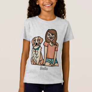 Retro minimalist amazing friendship of dog & kid T-Shirt
