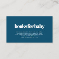 Retro minimalist baby shower book request card