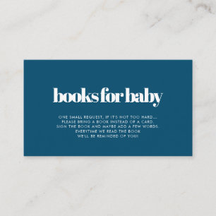 Retro minimalist baby shower book request card