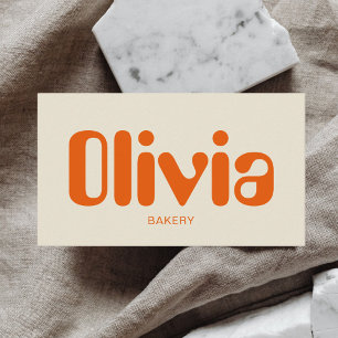 Retro Minimalist Bold Orange Business Card