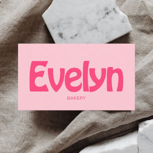Retro Minimalist Bold Pink Business Card