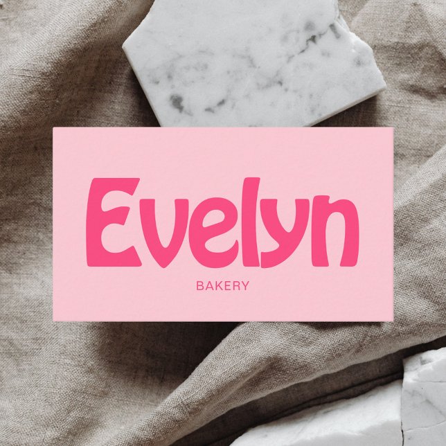 Retro Minimalist Bold Pink Business Card (Creator Uploaded)