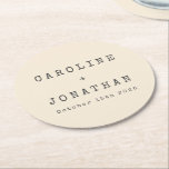 Retro Minimalist Cream Typewriter Custom Wedding Round Paper Coaster<br><div class="desc">Retro Minimalist Typewriter Font Custom Wedding Round Paper Coaster in Cream</div>