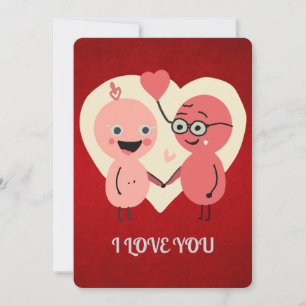 Retro Minimalist Cute Love Together funny Holiday Card