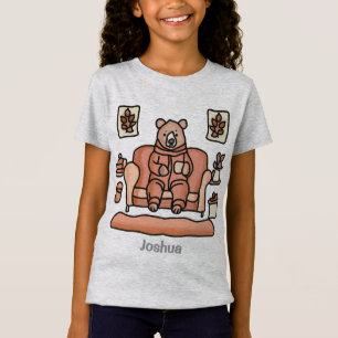 Retro Minimalist Cute Relaxed Bear   Funny T-Shirt