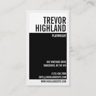 Retro Minimalist Geometric Split - Black Business Card