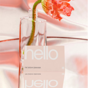 Retro Minimalist Hello Blush Pink   Business Card