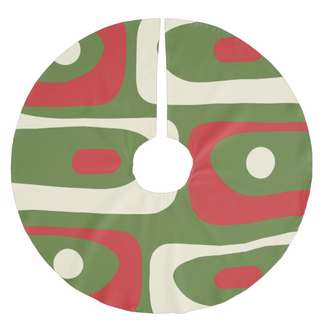 Retro Minimalist Mid-Century Christmas Piquet  Brushed Polyester Tree Skirt (Front)