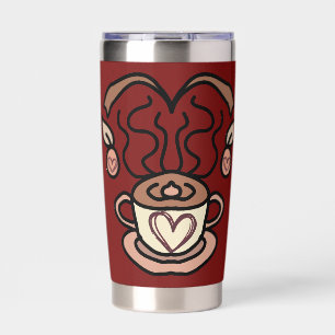 Retro Minimalist My Coffee, My Love Fun Insulated Tumbler