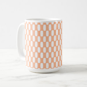Retro minimalist orange white polka dots coffee mug