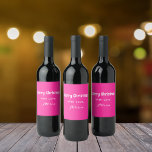 Retro Minimalist Pink Merry Christmas Holiday<br><div class="desc">Retro Minimalist Pink Merry Christmas Holiday Wine Label</div>