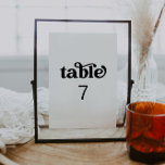 Retro Minimalist Table Number<br><div class="desc">This is a modern retro table number template featuring a 70s inspired font pairing. ALL fonts* and colours are editable (the word "table" cannot be typed with) // For matching items, please visit the "CHARLI" collection in the Sincerely By Nicole Zazzle store. * If you like this design but don't...</div>