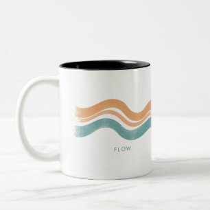 Retro Minimalist Wave Hoodie – Flow Pastel Line Ar Two-Tone Coffee Mug