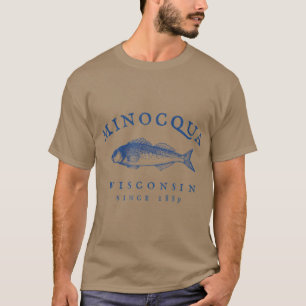 Retro Minocqua Wisconsin Fishing T-Shirt