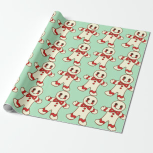 Retro Mint Christmas Cookies Wrapping Paper