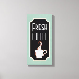 Retro Mint Coffee Shop Wall Art Kitchen Sign Gift
