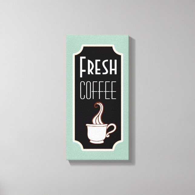 Retro Mint Coffee Shop Wall Art Kitchen Sign Gift (Front)