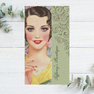 Retro Mint green great gatsby Parisian fashionista Business Card