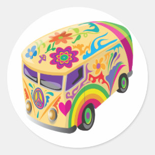 Retro Minvan Classic Round Sticker