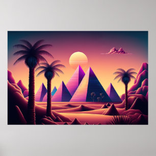 Retro Mirage: A Synthwave Journey Poster