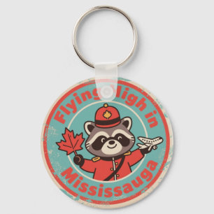 Retro Mississauga Racoon Mountie Key Ring