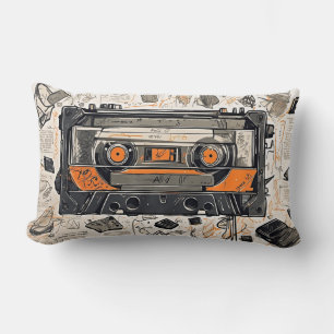 Retro Mixtape Cassette Tape Lumbar Cushion