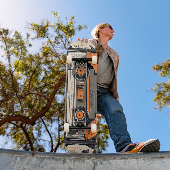 Retro Mixtape Skateboard Art for a Stylish Ride (Outdoor 1)