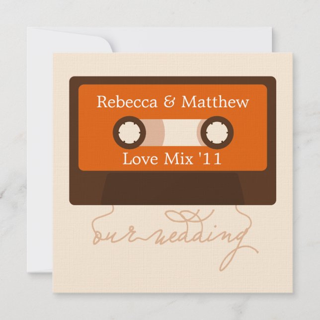 Retro Mixtape Wedding Invitation (Front)
