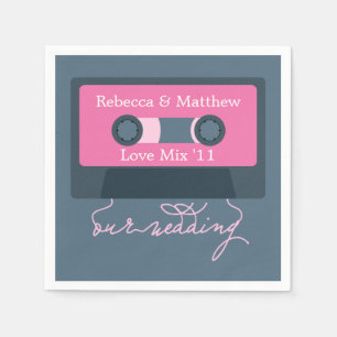 Retro Mixtape Wedding Napkin