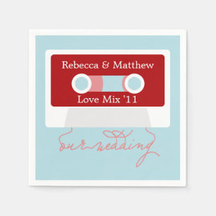 Retro Mixtape Wedding Napkin