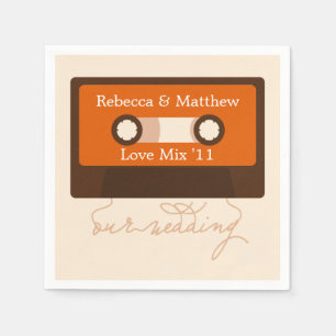 Retro Mixtape Wedding Napkin