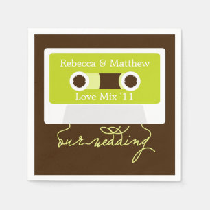 Retro Mixtape Wedding Napkin