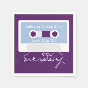 Retro Mixtape Wedding Napkin
