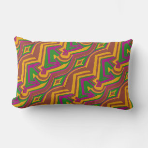 Retro Mod 1960s 1970s warm colourful Pillow