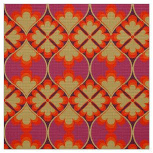 retro mod 60s 70s flower fabric pattern