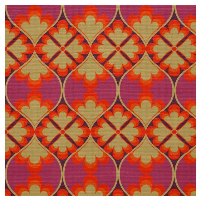 retro mod 60s 70s flower fabric pattern (Swatch)
