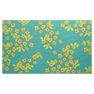 retro mod 60s 70s flower fabric pattern