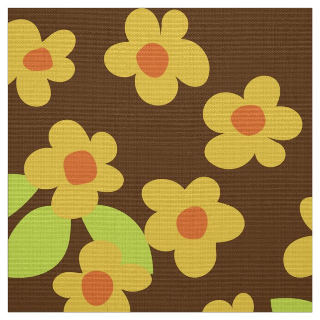 retro mod 60s 70s flower fabric pattern (Swatch)