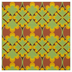 retro mod 60s 70s flower fabric pattern