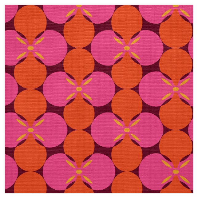 retro mod 60s 70s flower fabric pattern (Swatch)