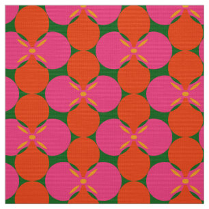 retro mod 60s 70s flower fabric pattern